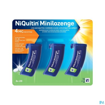 NIQUITIN 4,0MG MINILOZENGE NF ZUIGTABL 60