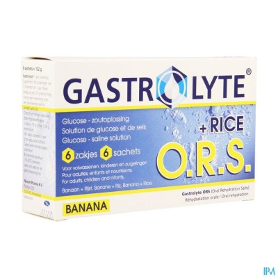 GASTROLYTE ORS RIJST BANAAN PDR ZAKJE 6