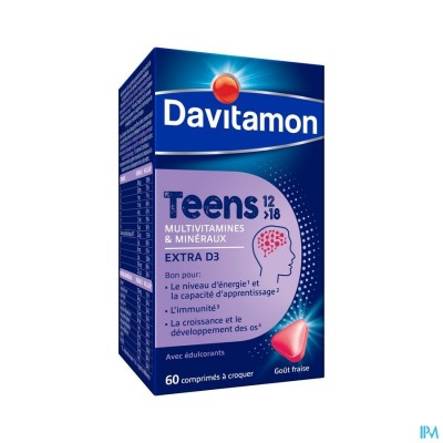 DAVITAMON TEENS AARDBEI COMP 60