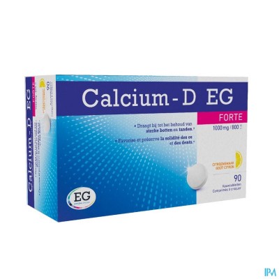 CALCIUM-D FORTE EG 1000MG/800IE CITROEN KAUWTABL90