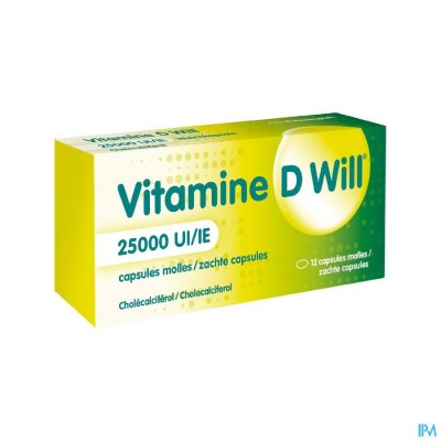 VITAMINE D WILL 25000IE ZACHTE CAPS 12