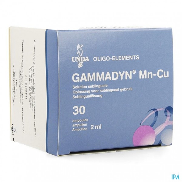 Gammadyn Amp 30 X 2ml Mn-cu Unda