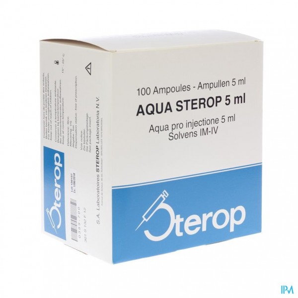Aqua Sterop Pour Inj Solvens Amp 100 X 5ml